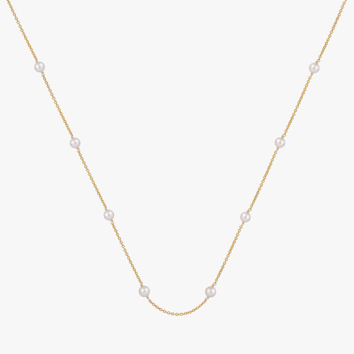 Collar de cadena de cable con perla de agua dulce