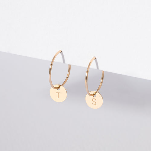 Personalized Dainty Mini Initials Hoop Earrings