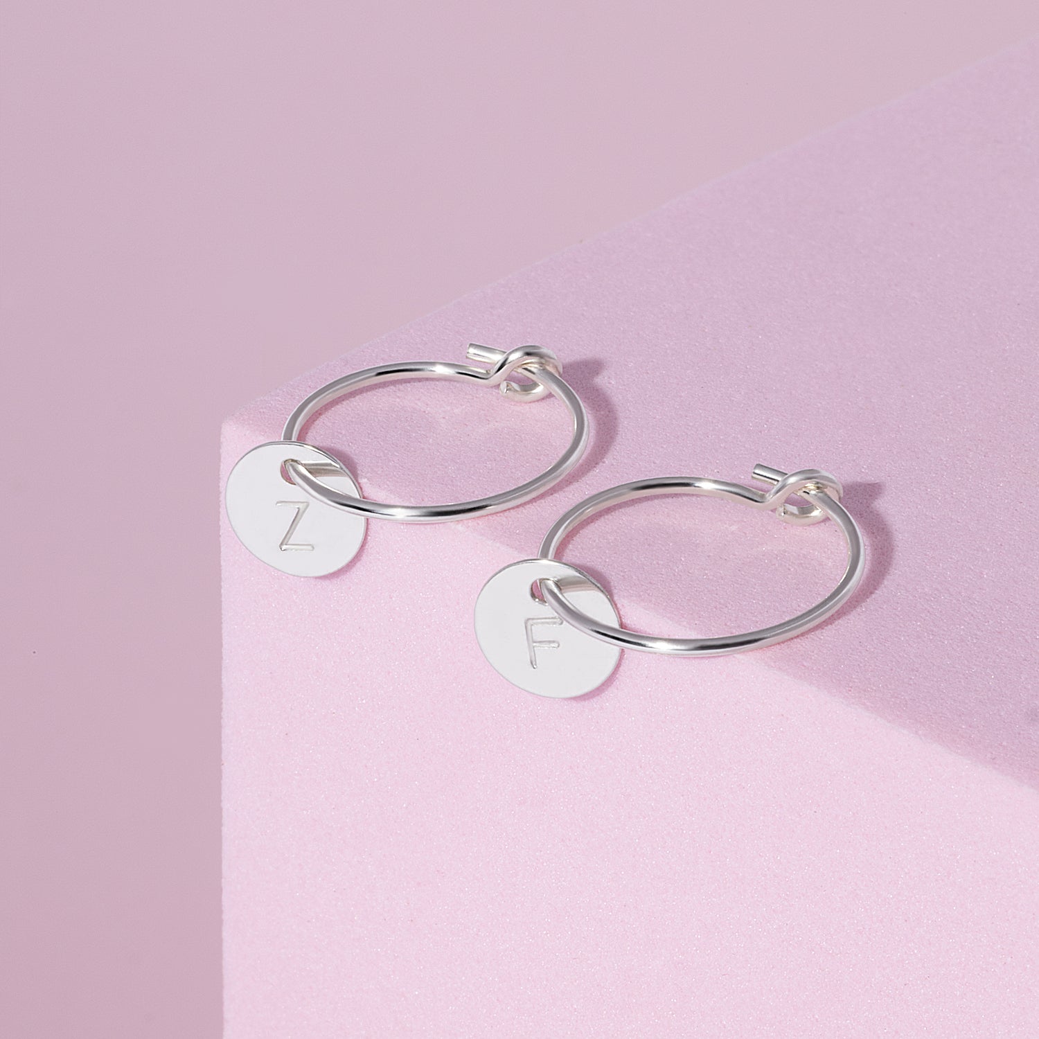 Personalized Dainty Mini Initials Hoop Earrings