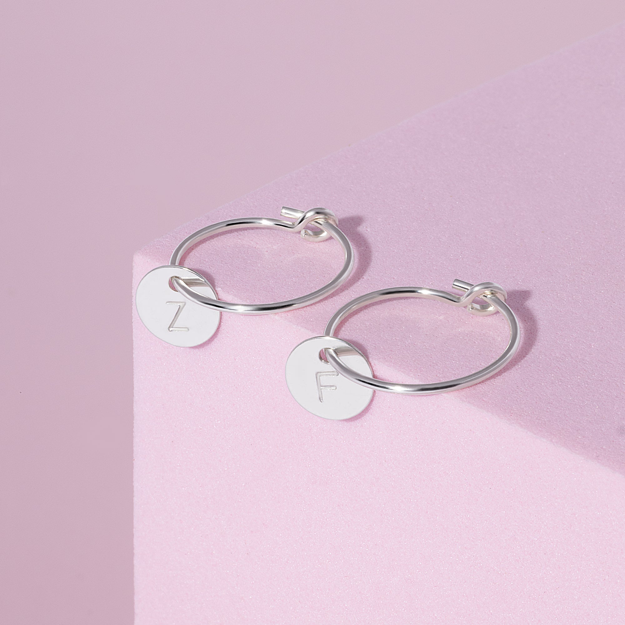 Personalized Dainty Mini Initials Hoop Earrings