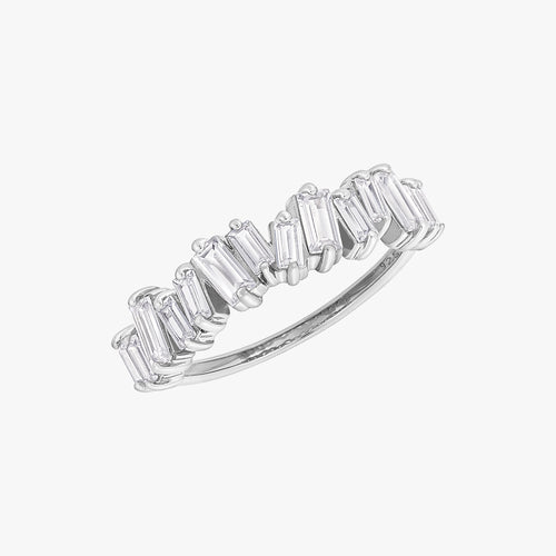 Versierde baguette ring zilver