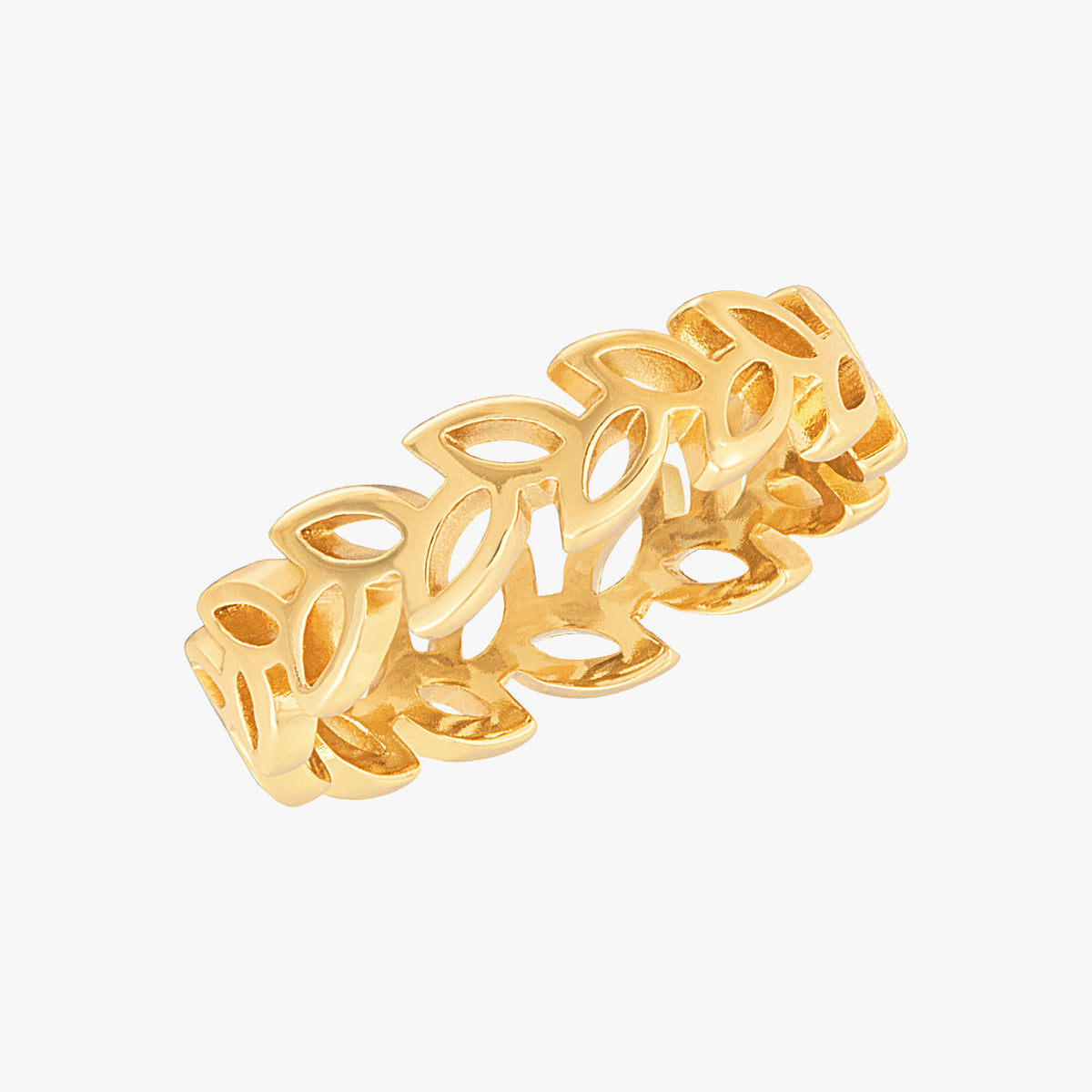 Ausschnittenes Blattring Gold