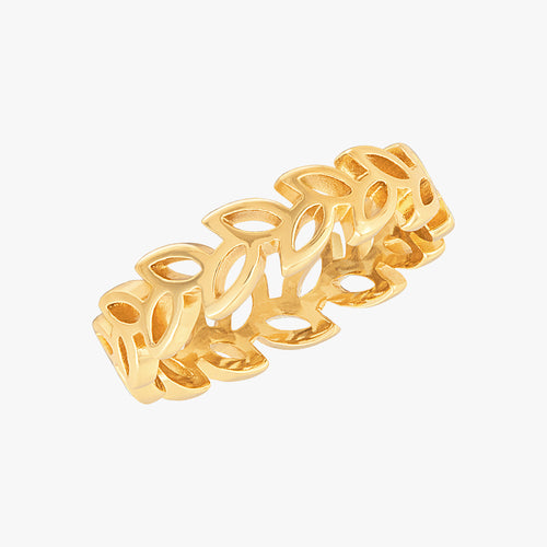Ausschnittenes Blattring Gold