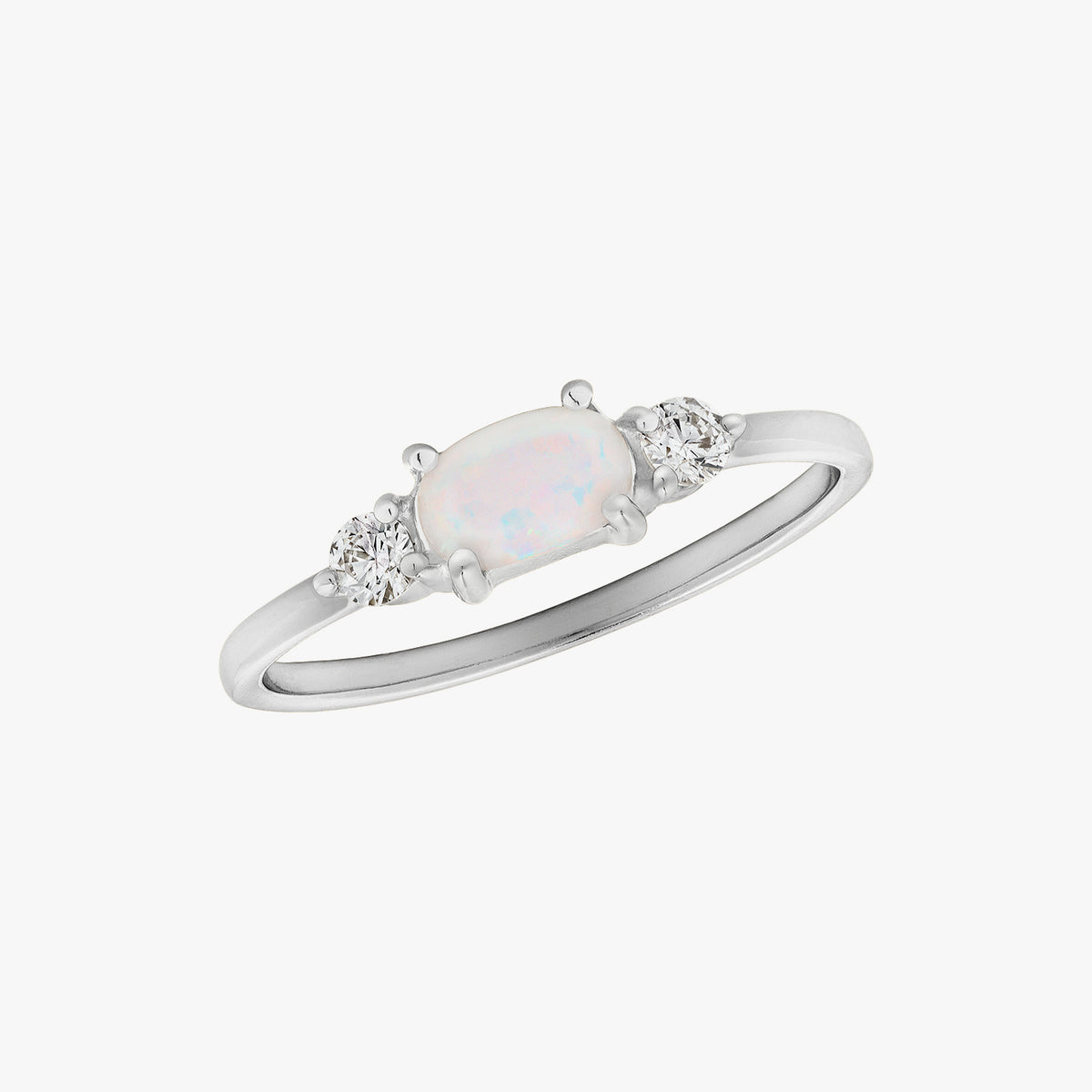 Cincin Deco Opal CZ Perak
