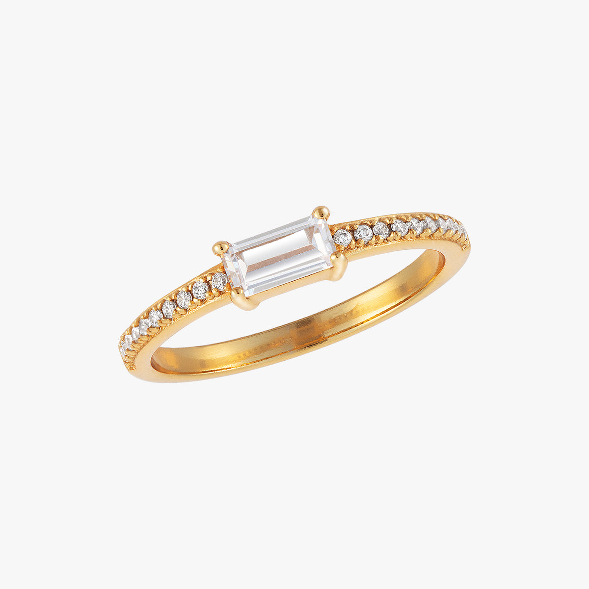 Cincin Emas Solitaire Baguette