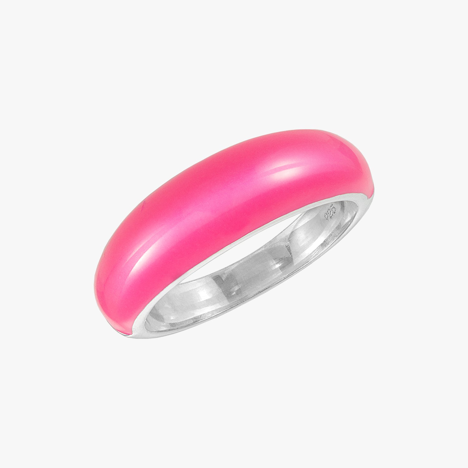 Anello a cupola smaltato rosa neon
