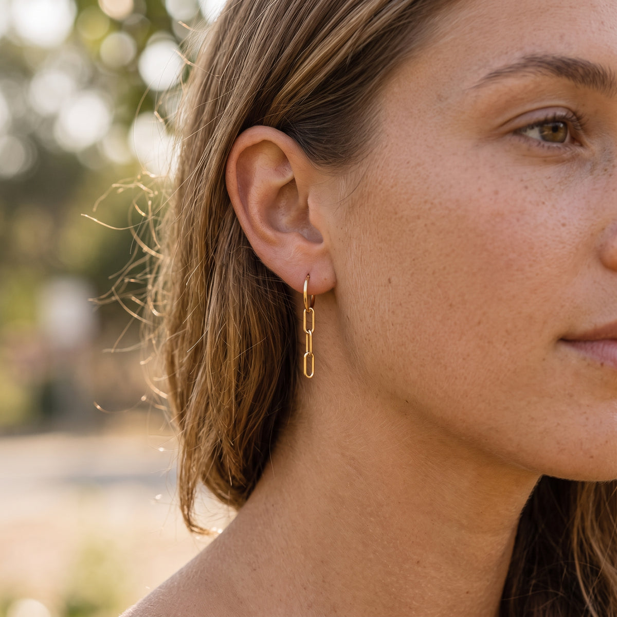 Boyfriend Chain Hoop Earrings