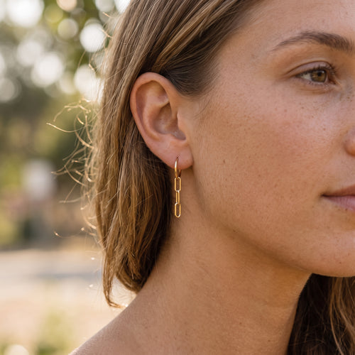 Boyfriend Chain Hoop Earrings