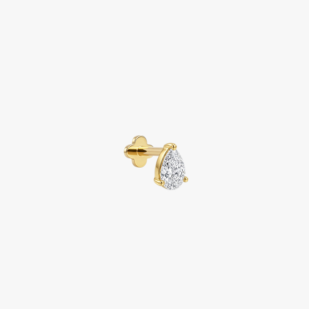Minimal CZ Pear Flatback Earring