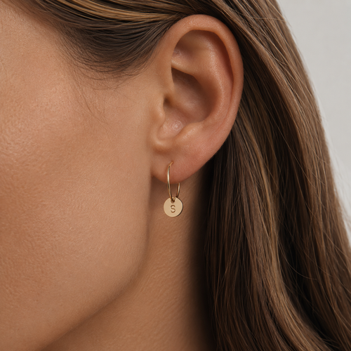 Personalized Dainty Mini Initials Hoop Earrings