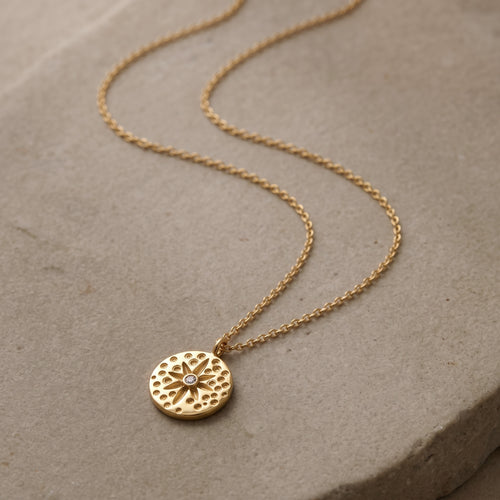Amulet Floral CZ Charm Necklace