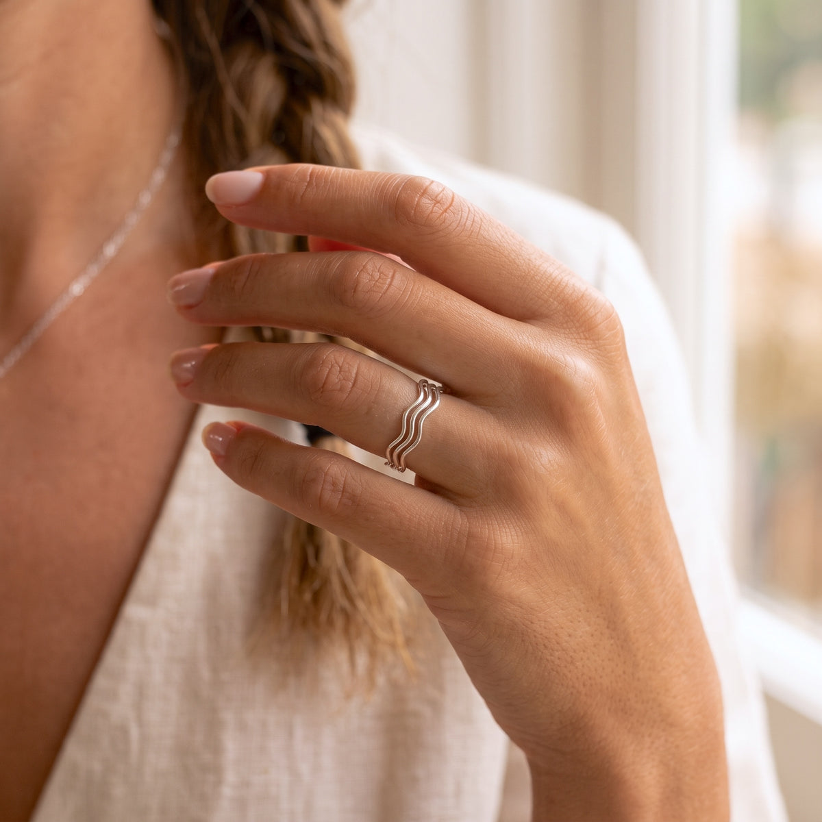 Anello in argento organico
