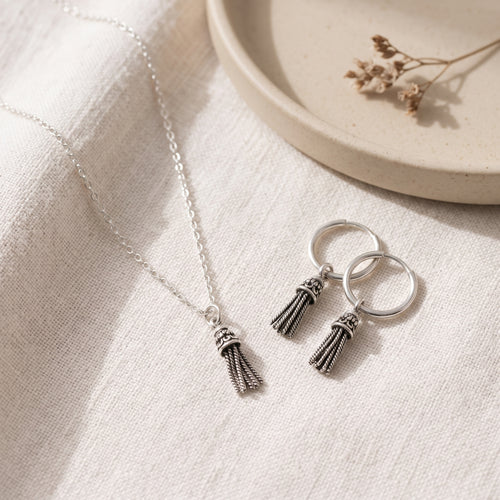 Petite Silver Tassel Necklace
