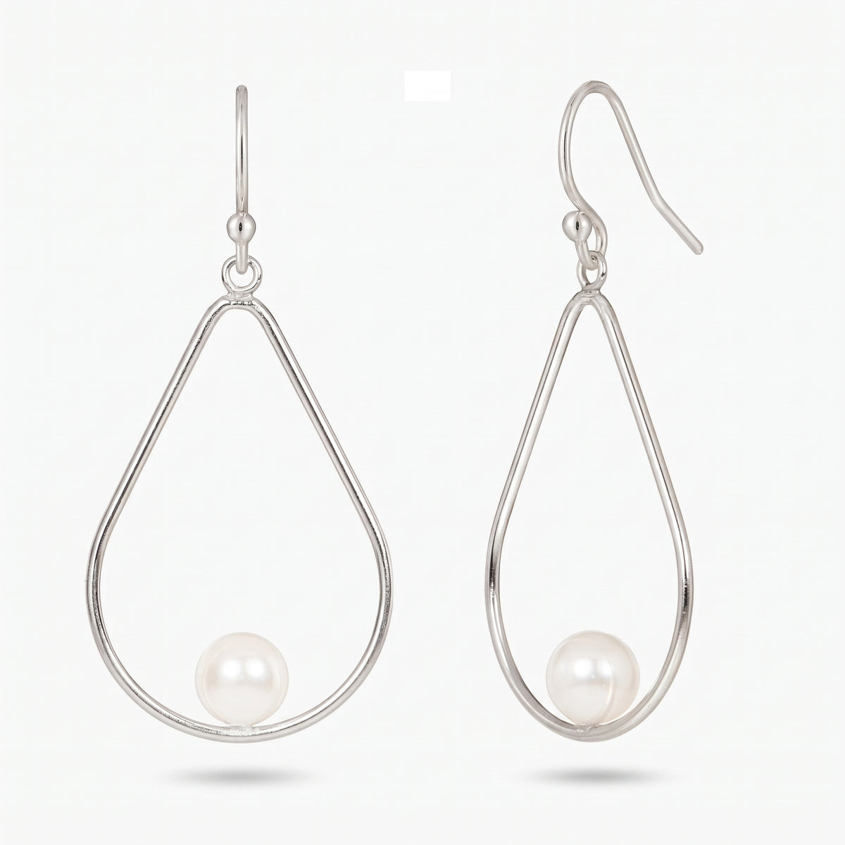 Open Teardrop Pearl Earrings