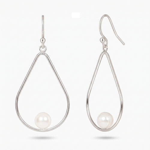 Open Teardrop Pearl Earrings