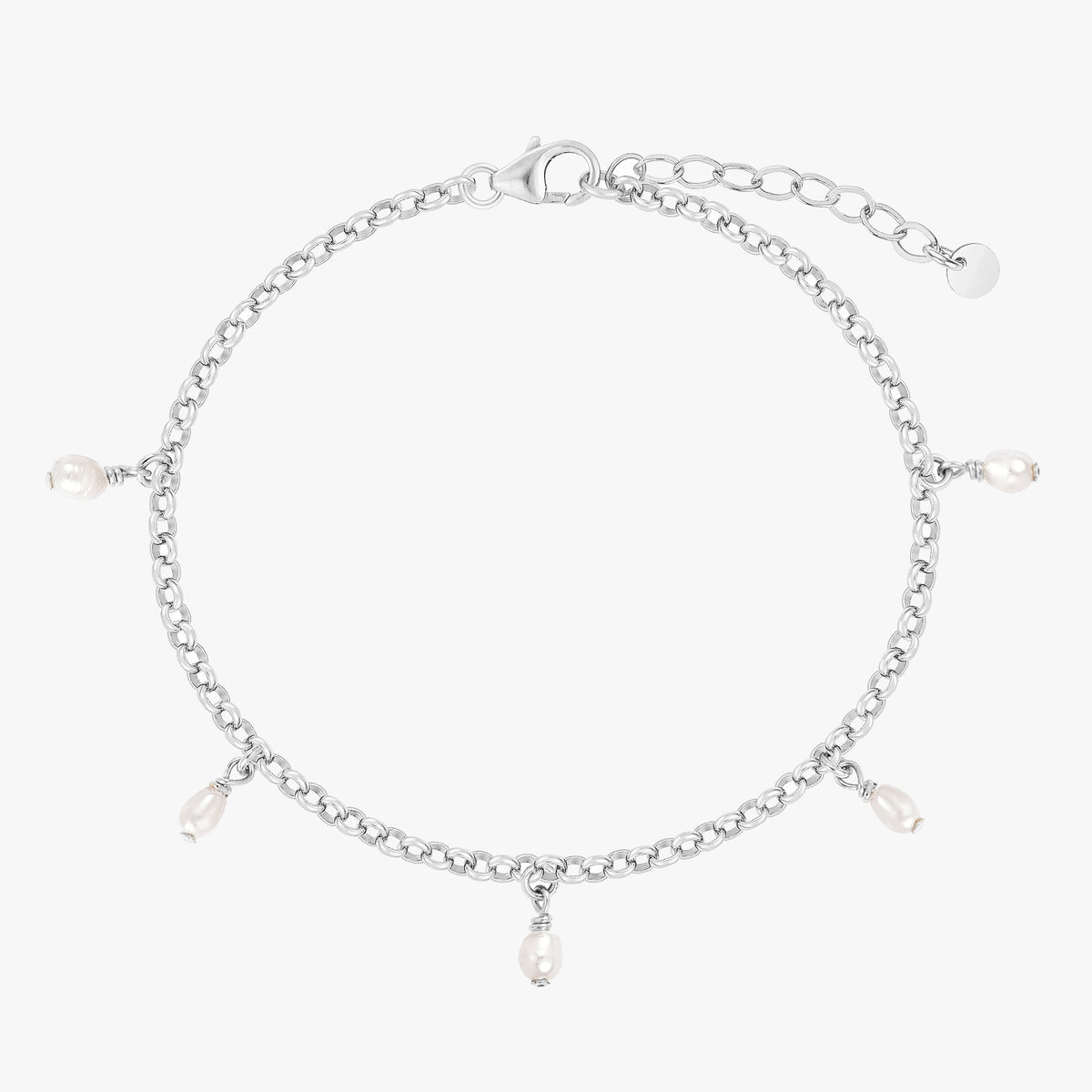 Gelang Rantai Rolo Mutiara Kecil