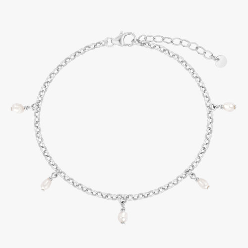Gelang Rantai Rolo Mutiara Kecil