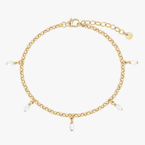 Gelang Rantai Rolo Mutiara Kecil