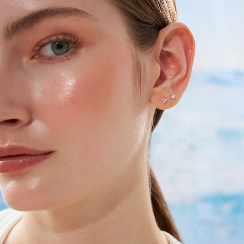 14K Massivt Guld Trinity Jewel Skruet Labret Ørering