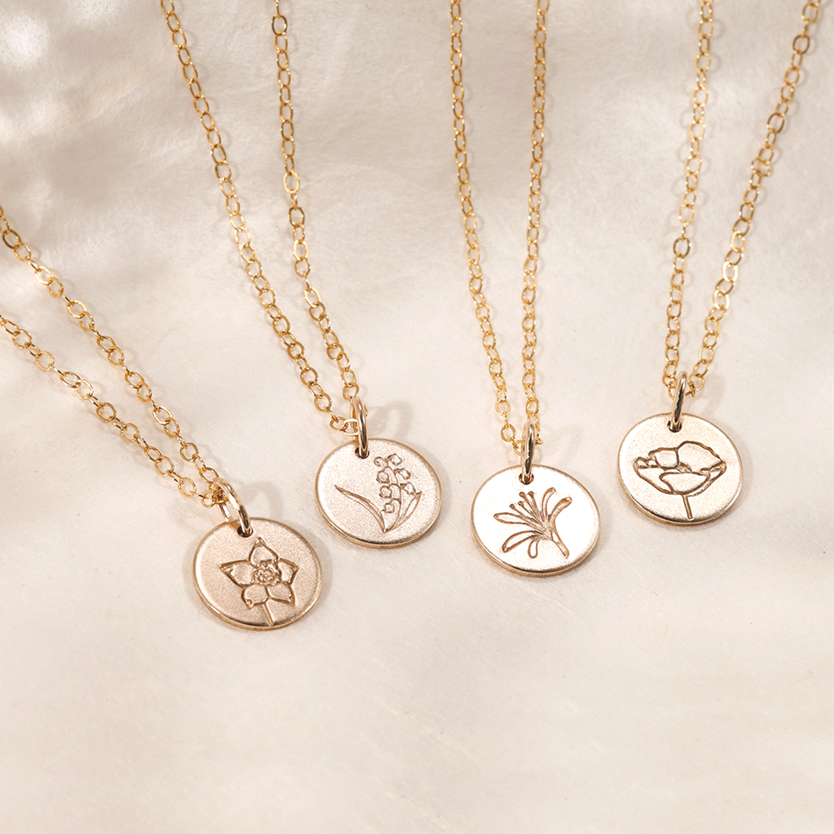 Personalized Mini Birth Flower Necklace