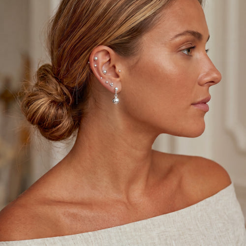 Double Bold Sphere Ball Earrings
