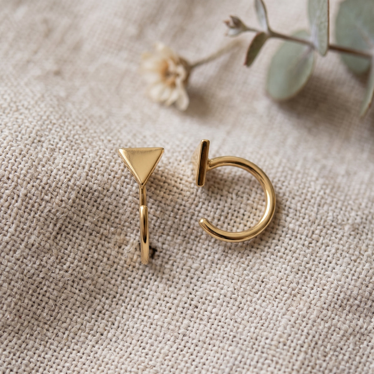 Mia Triangle Huggie Earrings