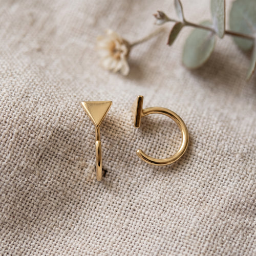 Mia Triangle Huggie Earrings