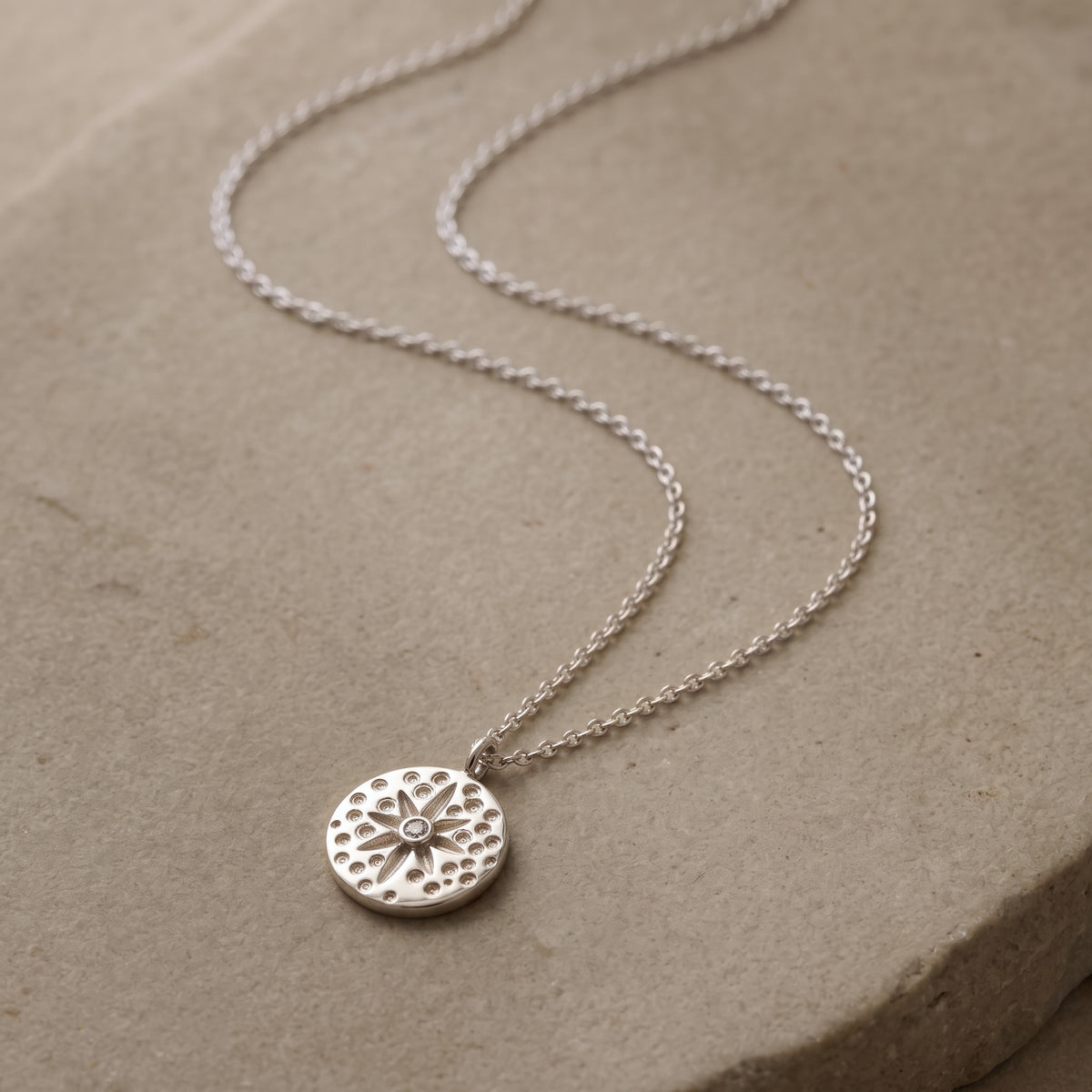 Amulet Floral CZ Charm Necklace