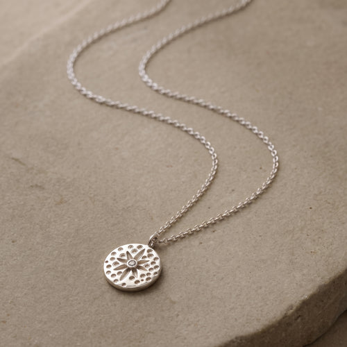 Amulet Floral CZ Charm Necklace
