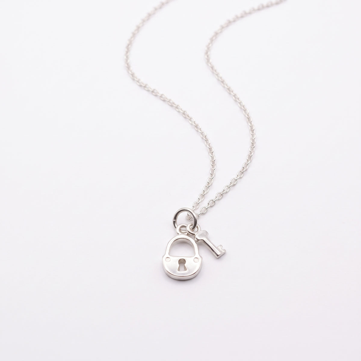 Petite Lock and Key Charm Necklace