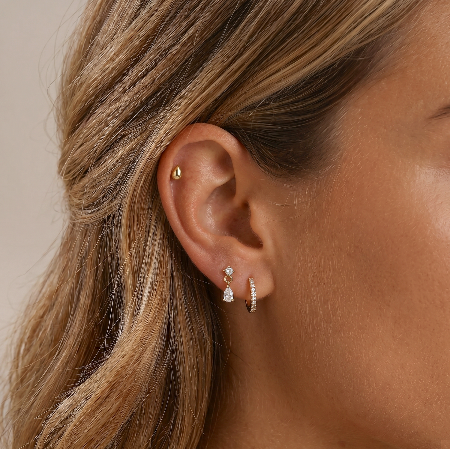 Organic Pebble Flatback Earring