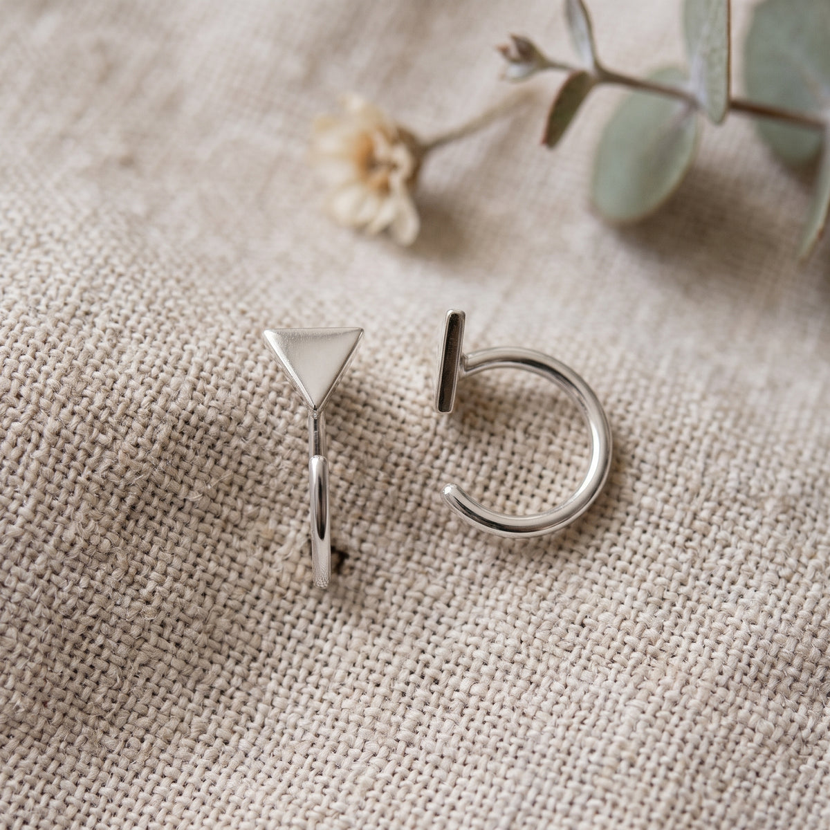 Mia Triangle Huggie Earrings