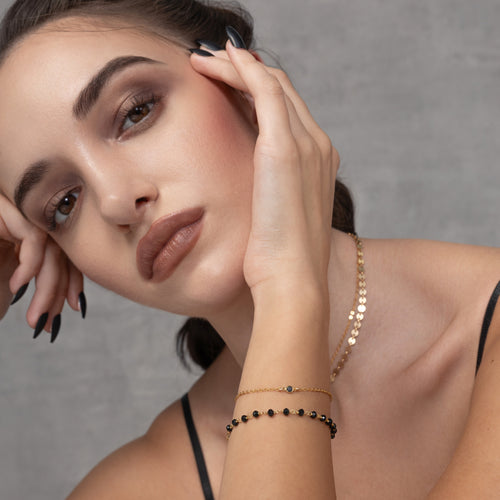 Bracelet de lunette noire brillante