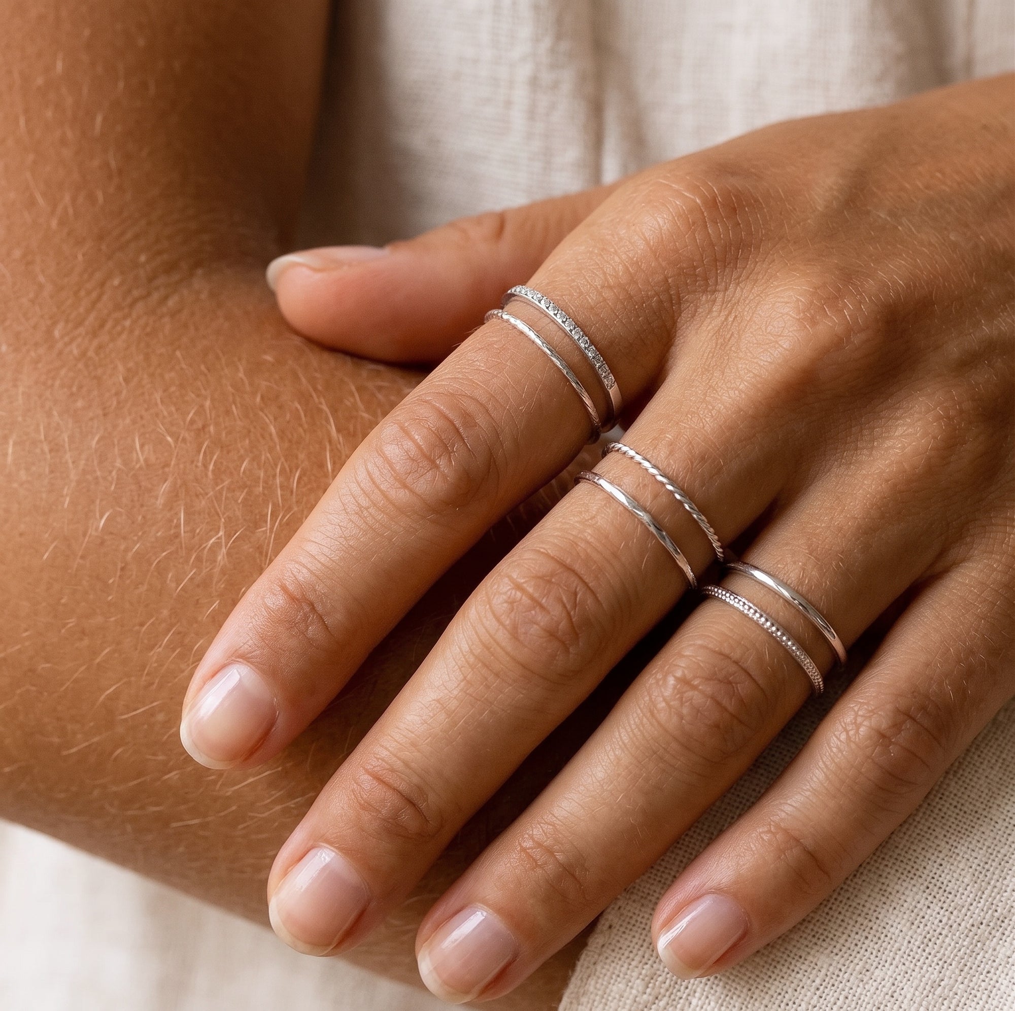 Dunne Twist Ring Zilver