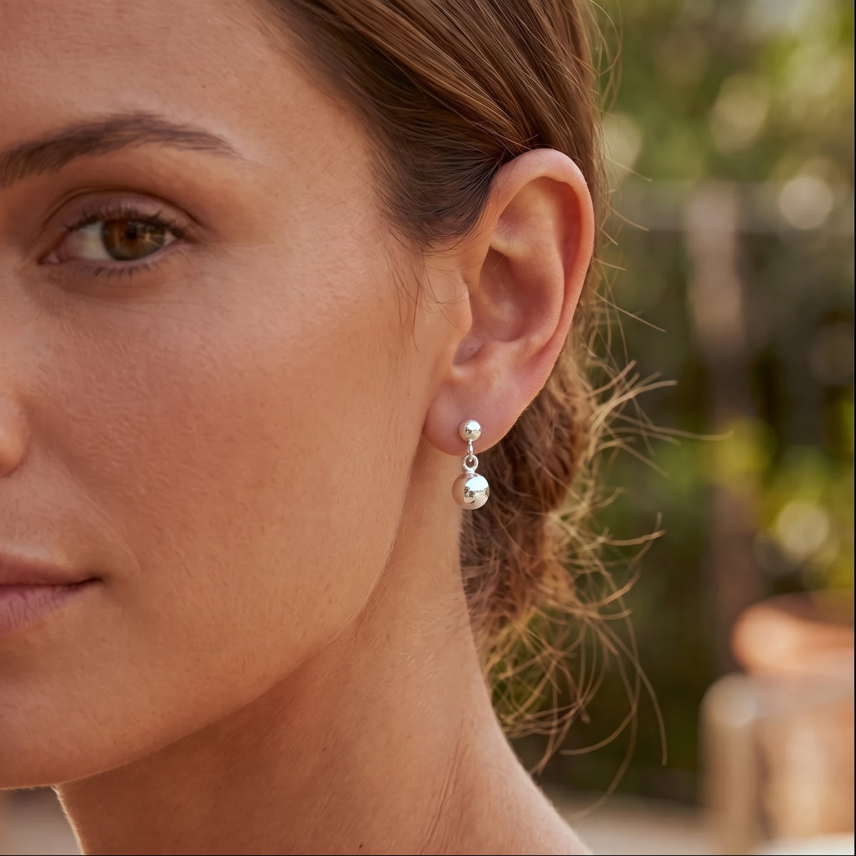 Double Bold Sphere Ball Earrings