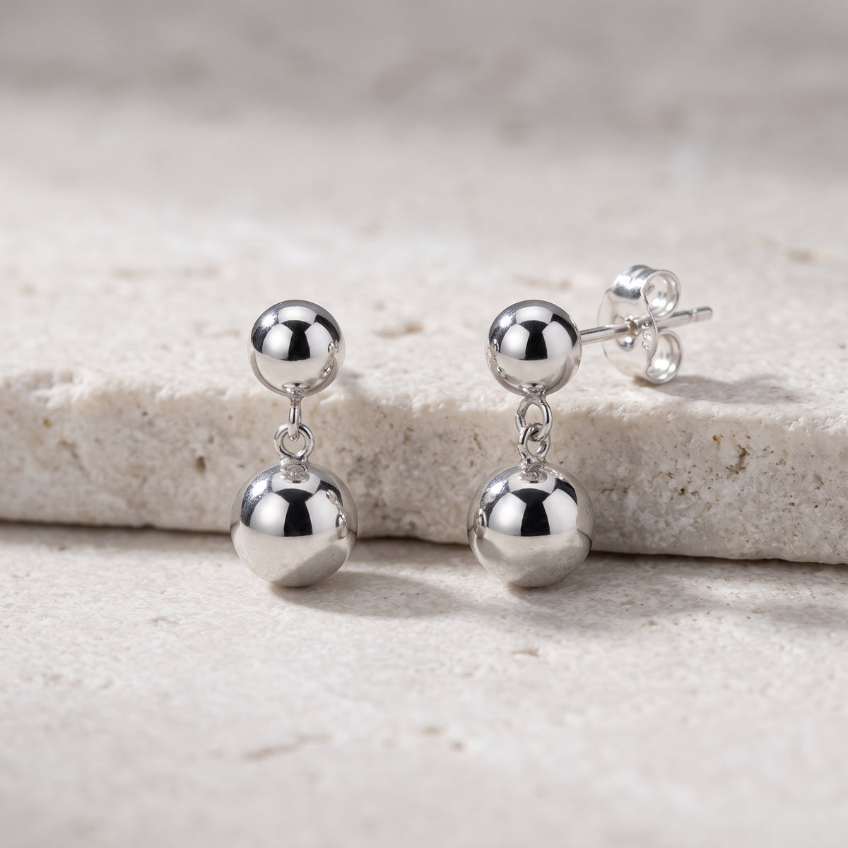 Double Bold Sphere Ball Earrings