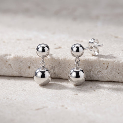Double Bold Sphere Ball Earrings