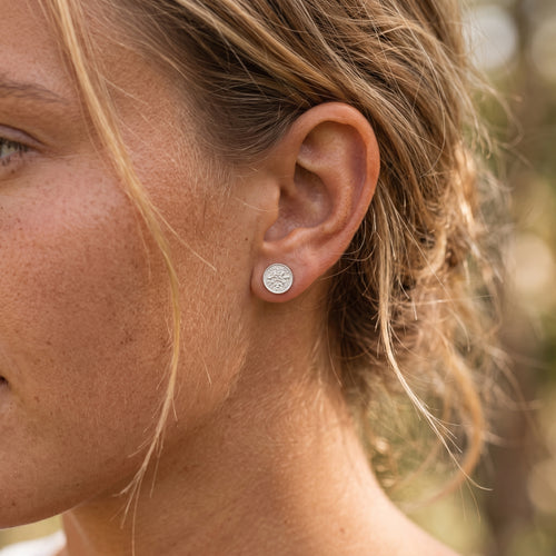 Medallion Coin Stud Earrings
