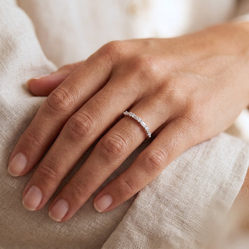 Klynge Baguette Ring Sølv