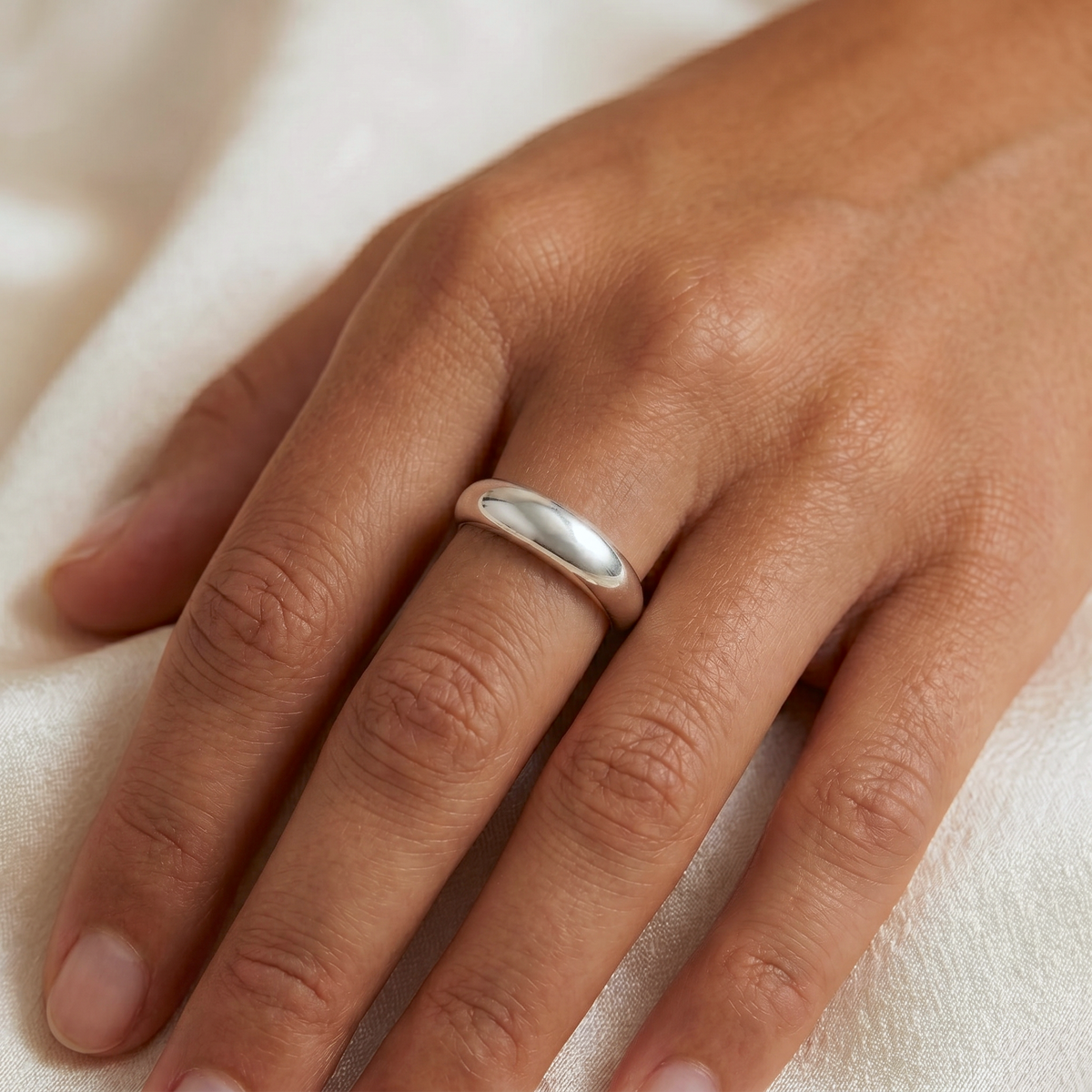Kuppel Ring Silber