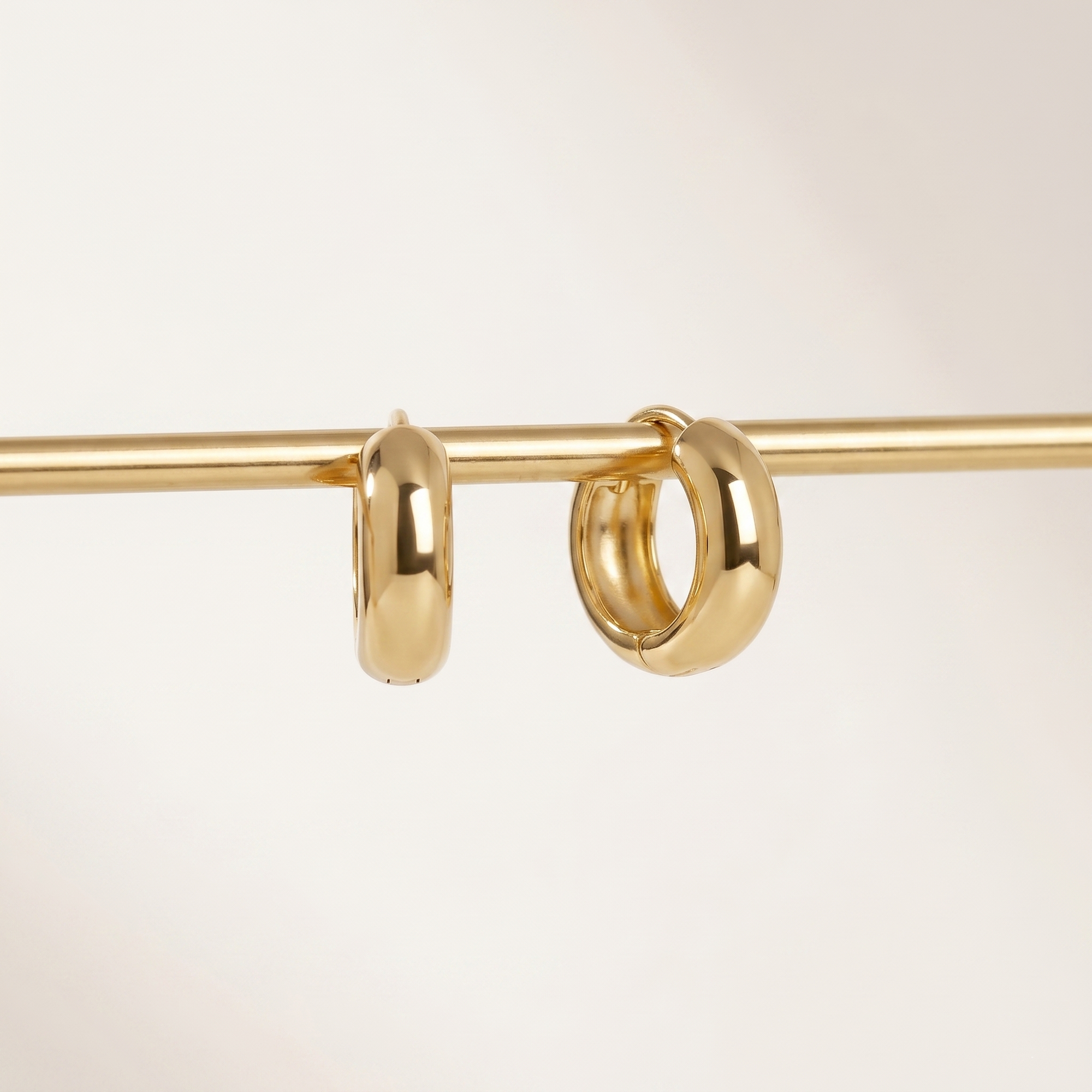 Chunky Small Huggie Hoop Earrings