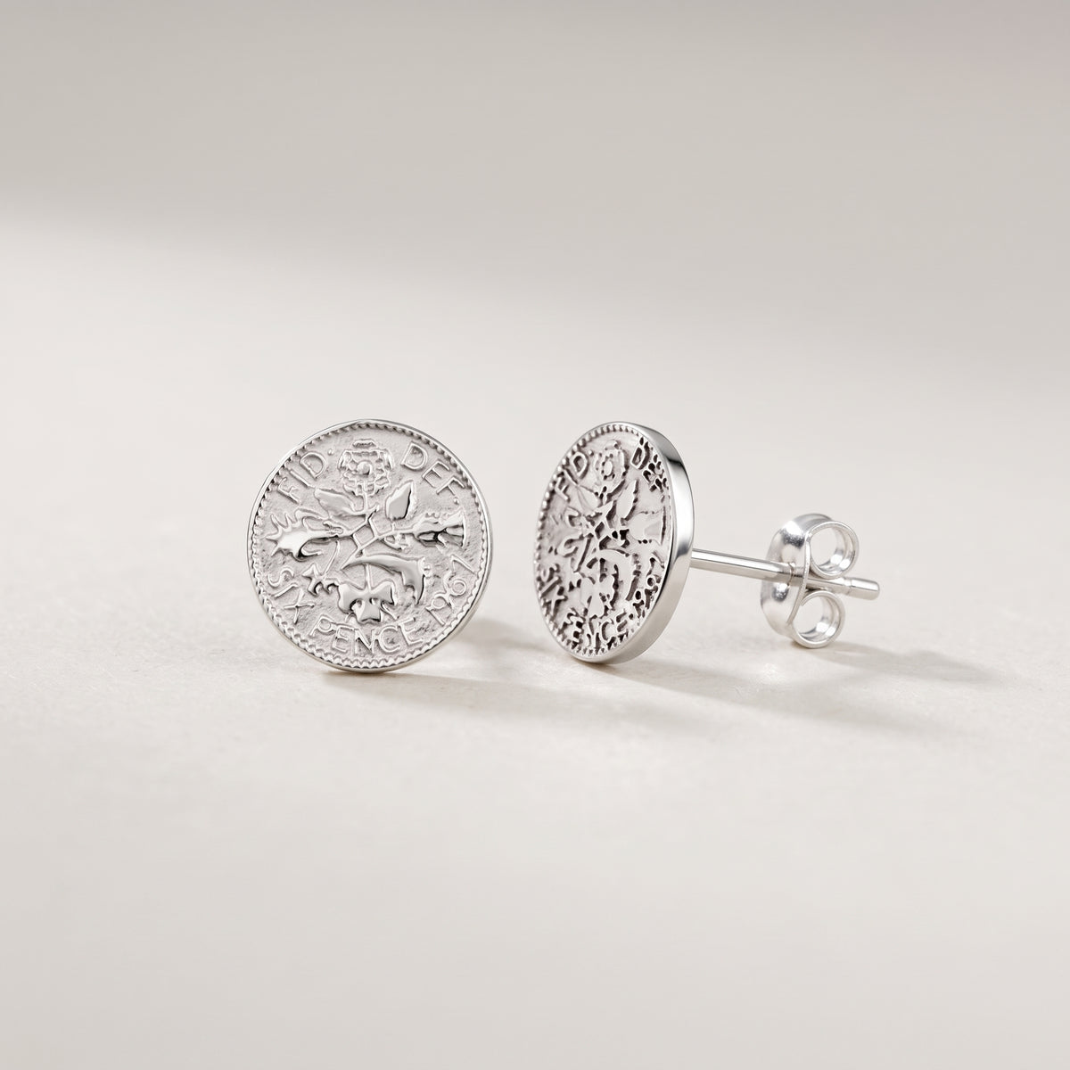 Medallion Coin Stud Earrings