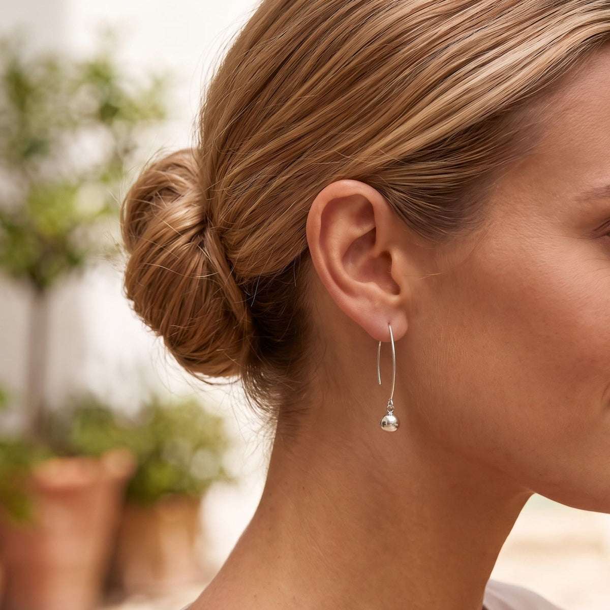 Sphere Ball Drop Earrings