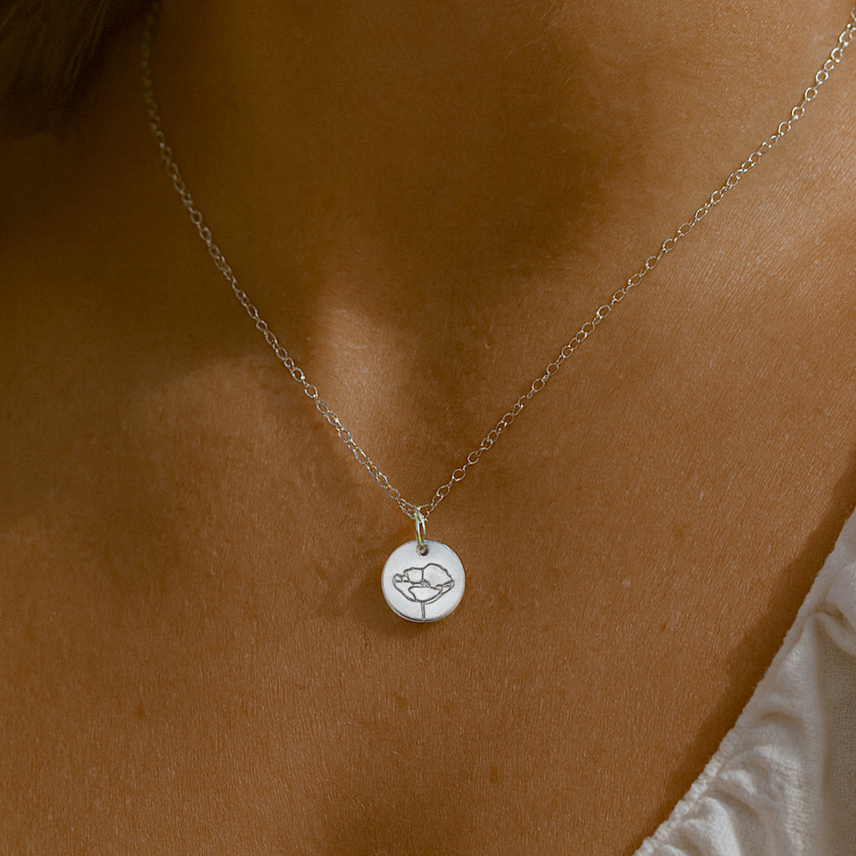 Personalized Mini Birth Flower Necklace