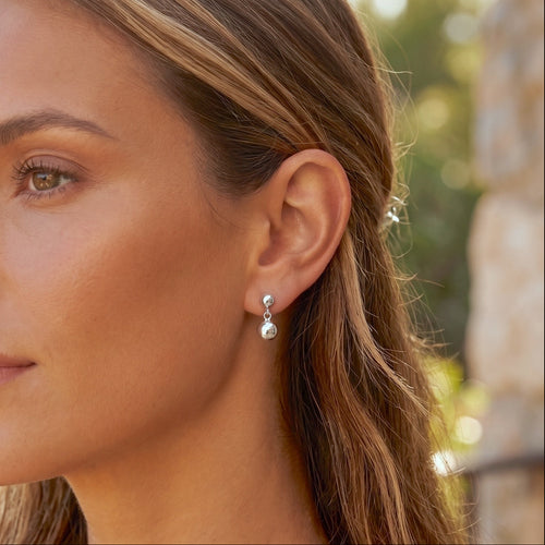 Double Bold Sphere Ball Earrings