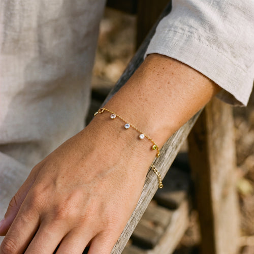 Prism Bezel Drop Charm Bracelet