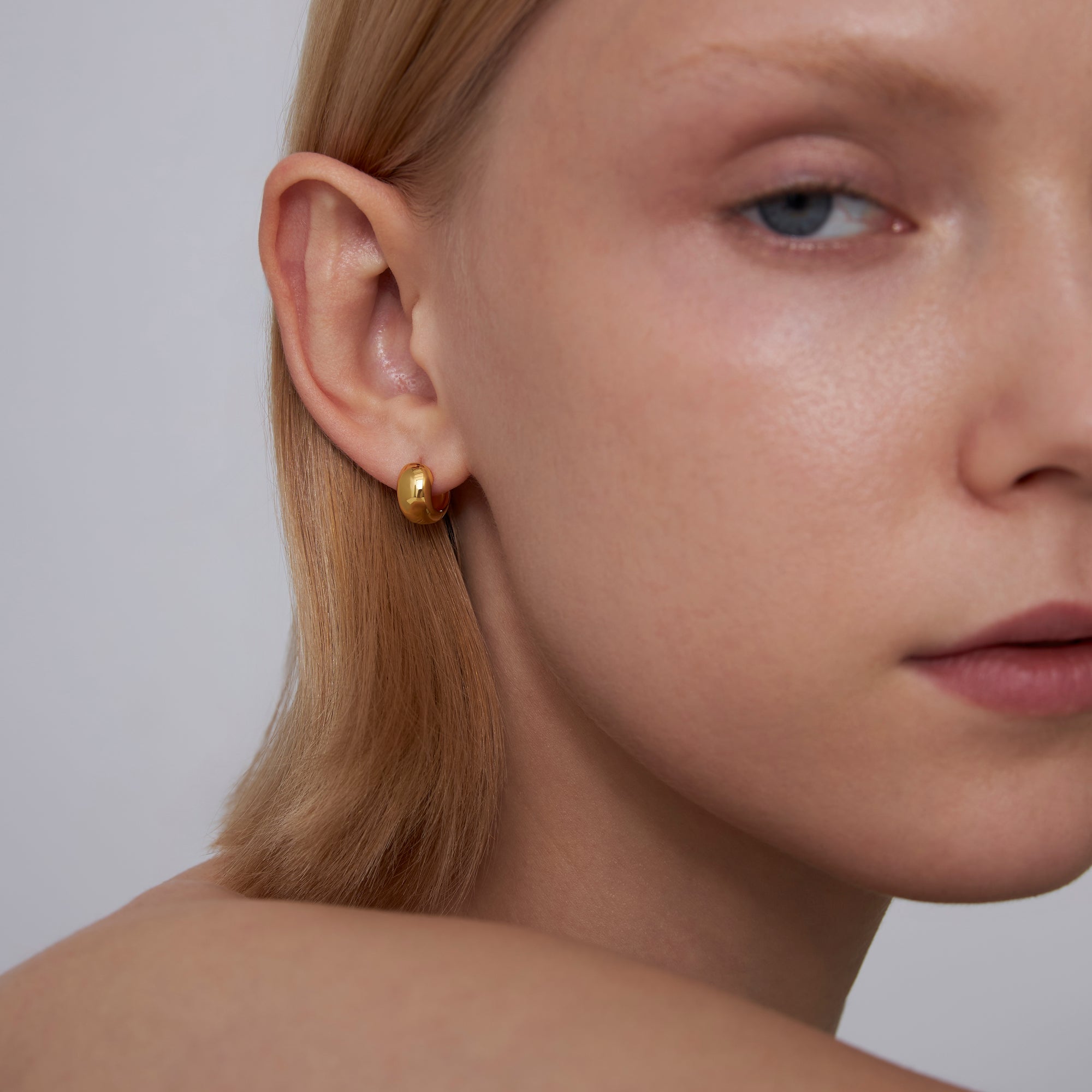 Chunky Small Huggie Hoop Earrings