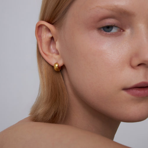 Chunky Small Huggie Hoop Earrings