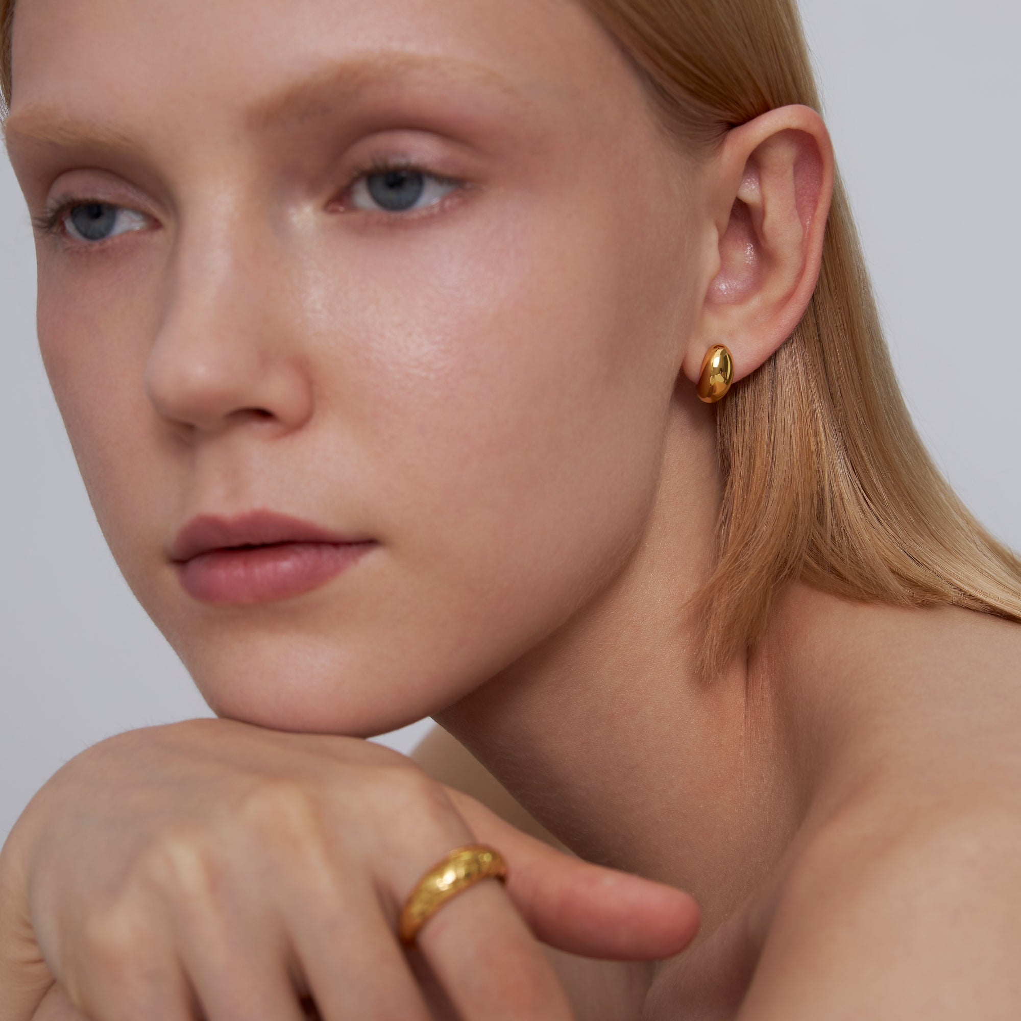 Dome Huggie Hoop Earrings