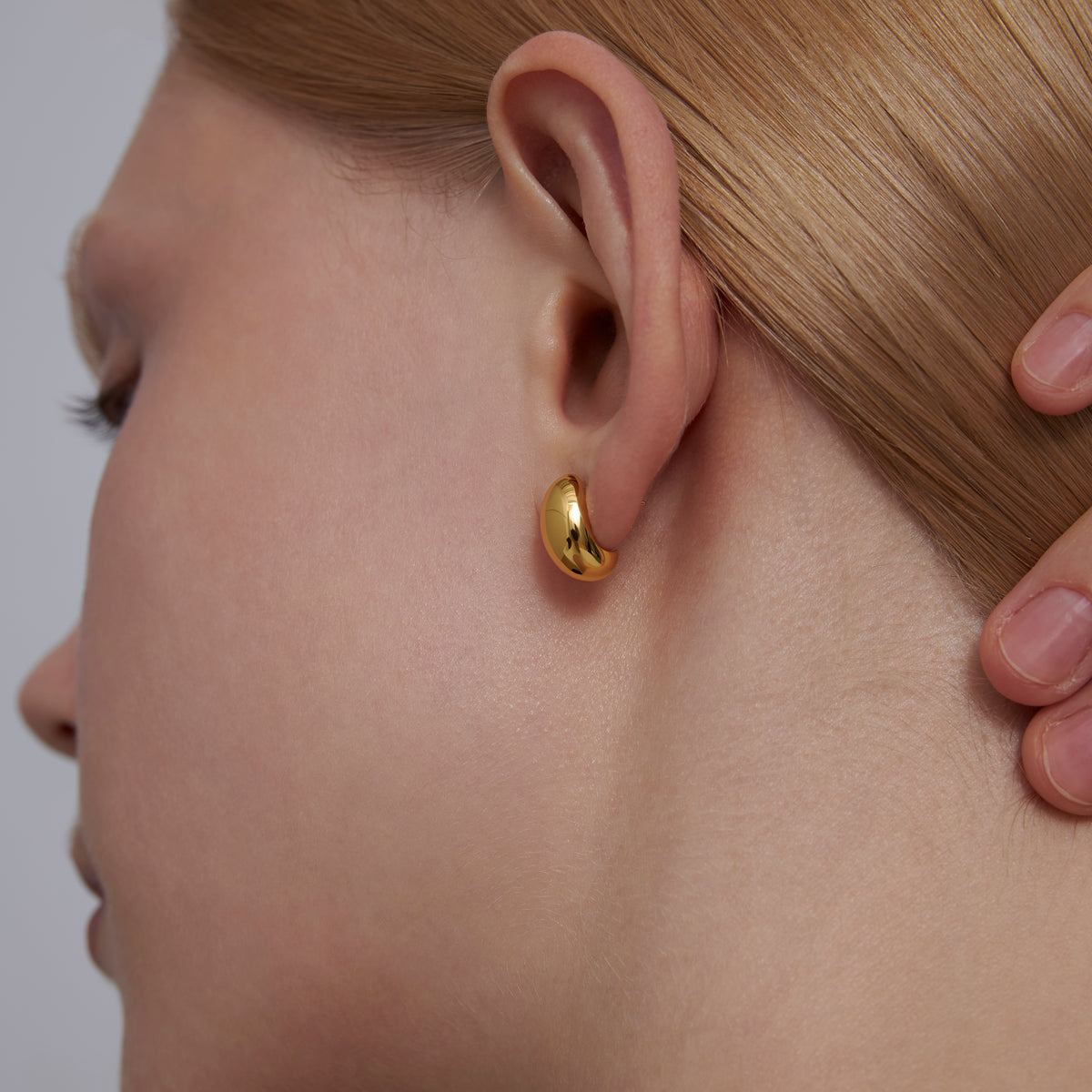 Dome Huggie Hoop Earrings